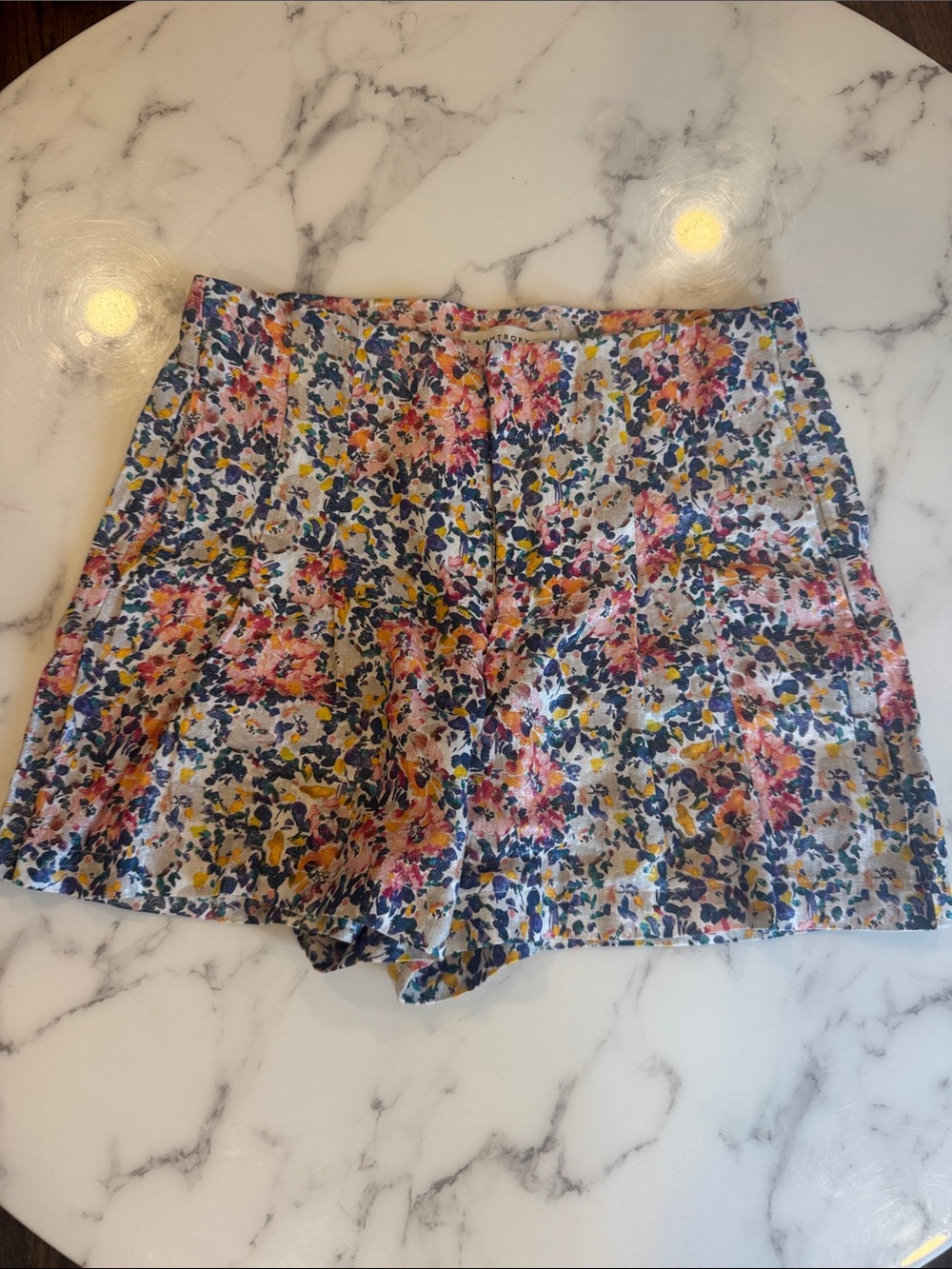Lanhtropy Linen Floral Print Women's Shorts - Multicolor